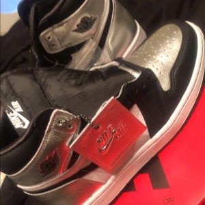 Silver toe Jordan 1’s